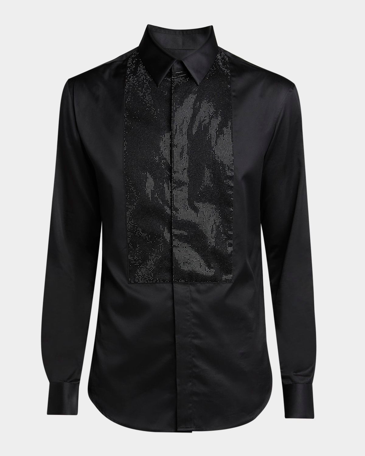 Men & apos;s Crystal Bib Front Cotton Dress Shirt