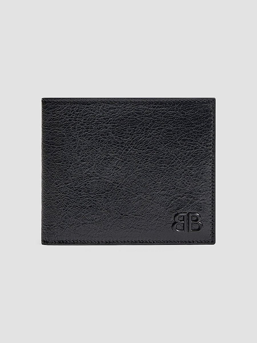 Balenciaga Men's Monaco Square Folded Wallet - Black