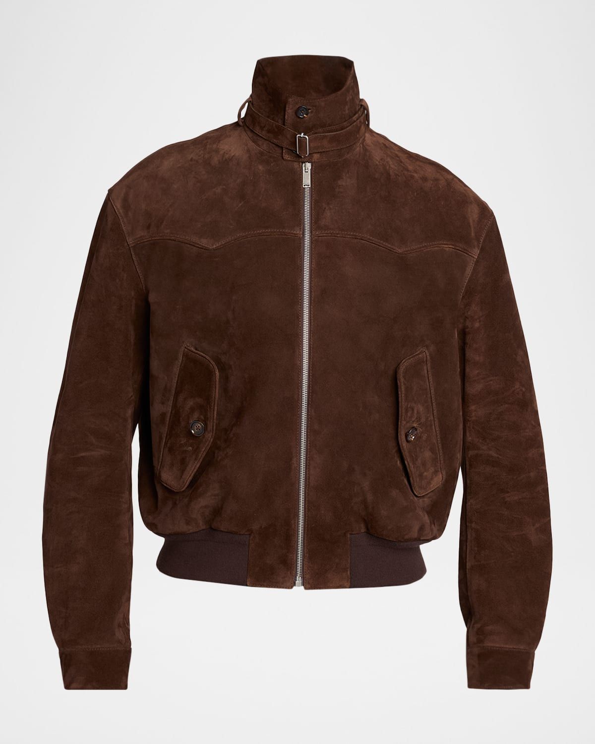 Men & apos;s Harrington Cropped Leather Bomber Jacket