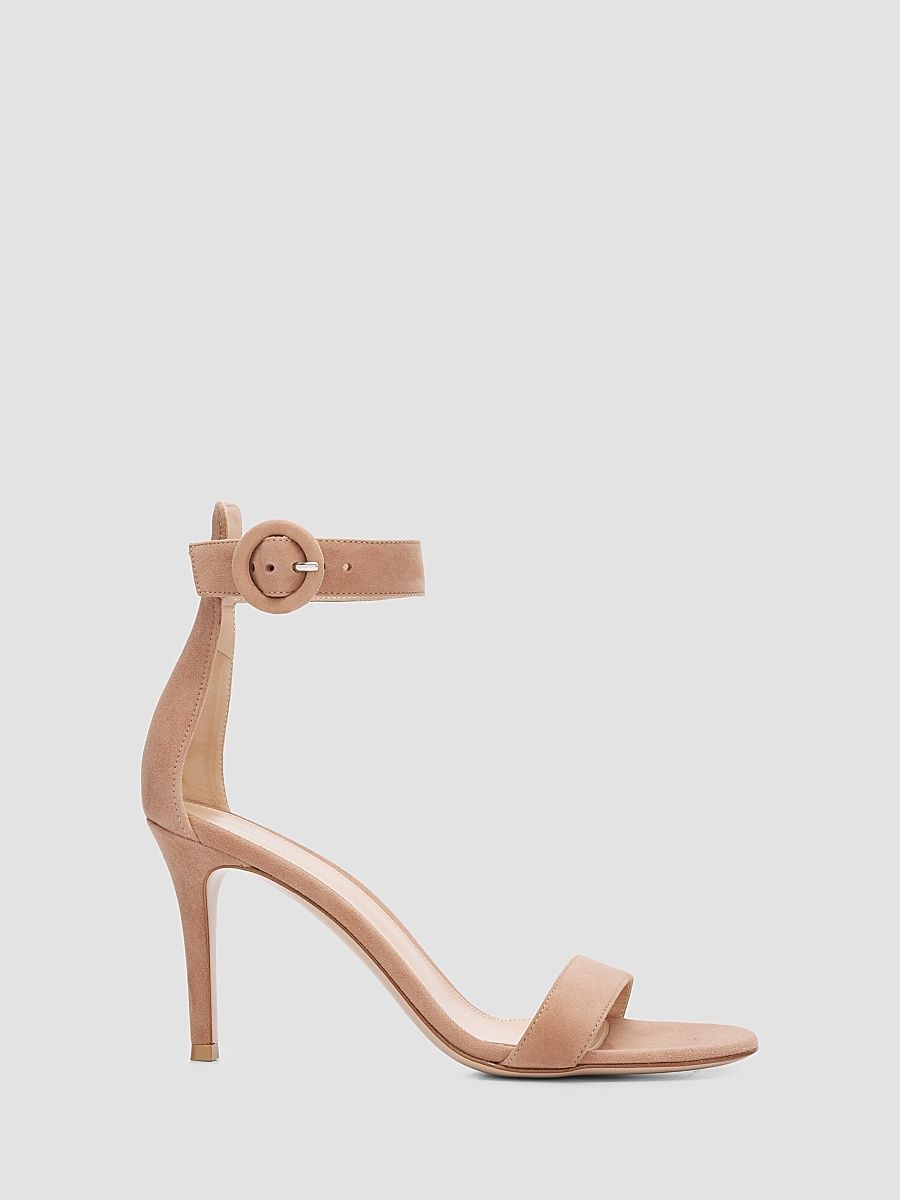 Women's Portofino 85MM Suede Sandals - Praline - Size 10