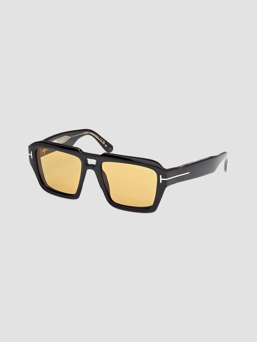 TOM FORD Men's Icon 56MM Square Sunglasses - Shiny Black Vicuna