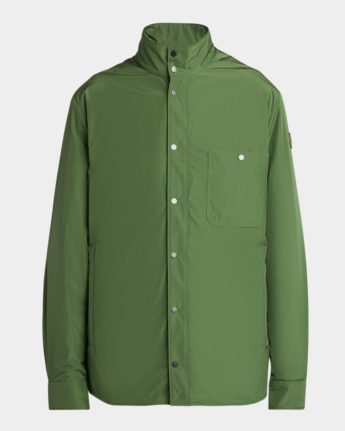 Men & apos;s Lascax Polyester Shirt Jacket with Leather Logo