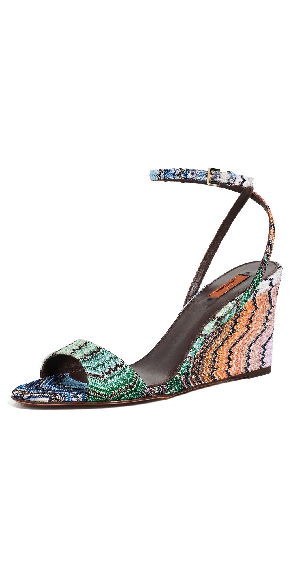 Missoni Julie Sandals Raschel Metallic Wave Evening Blue 40