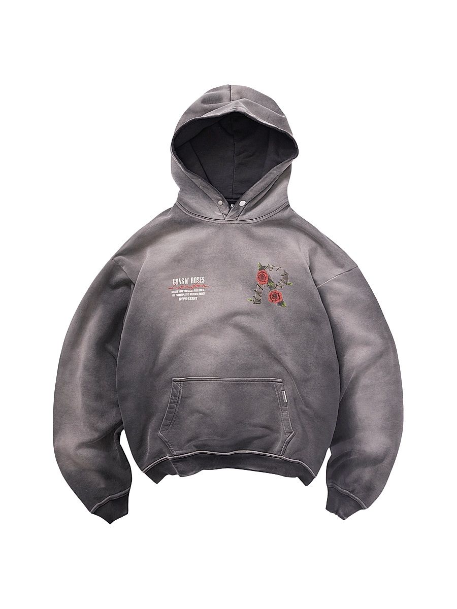 Men's Guns N' Roses Tour Hoodie - Stained Black - Size XS