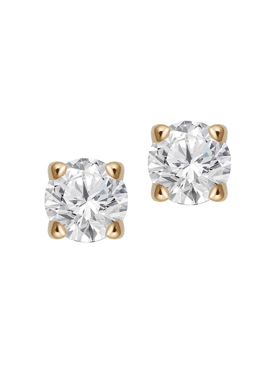 Women's 14K Yellow Gold Shine Bright Diamond Small Studs - Yellow Gold