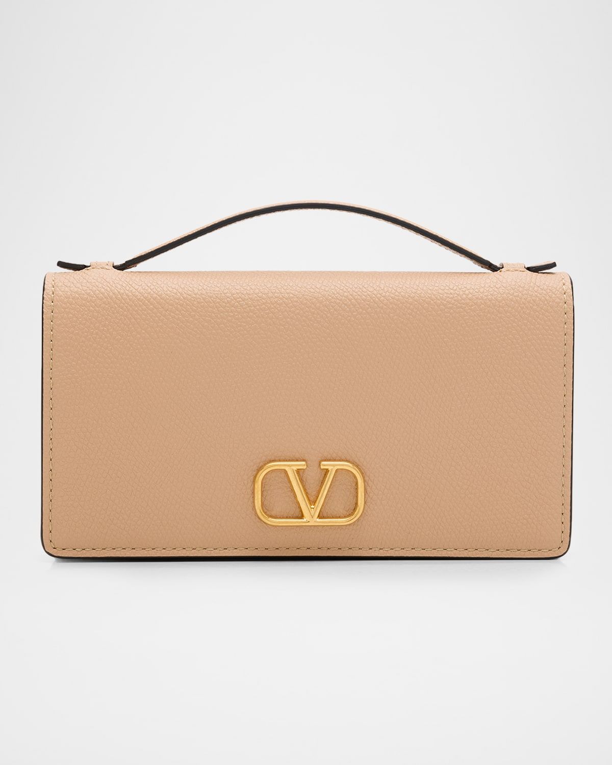 VLOGO Calfskin Leather Wallet on Chain