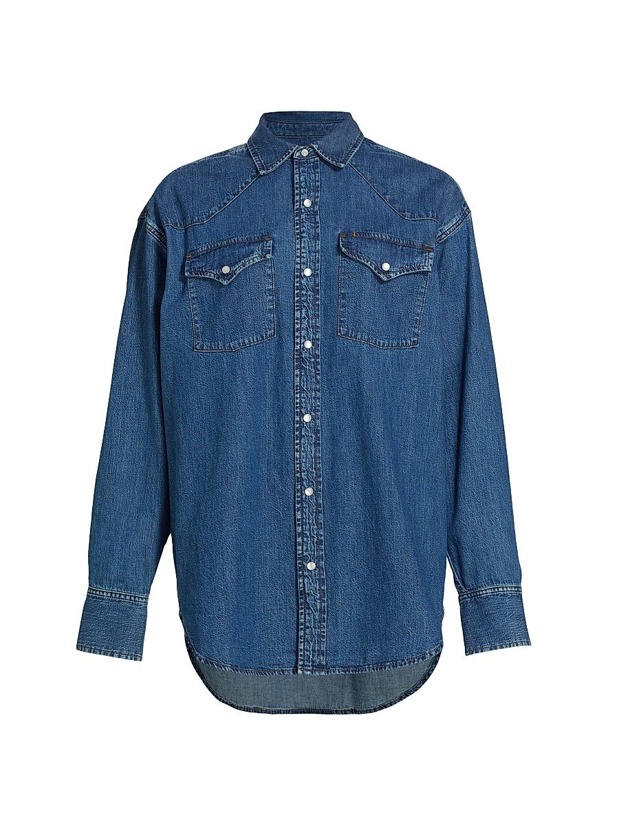 Women's Oversized Denim Western Shirt - Heritage Medium - Size Medium