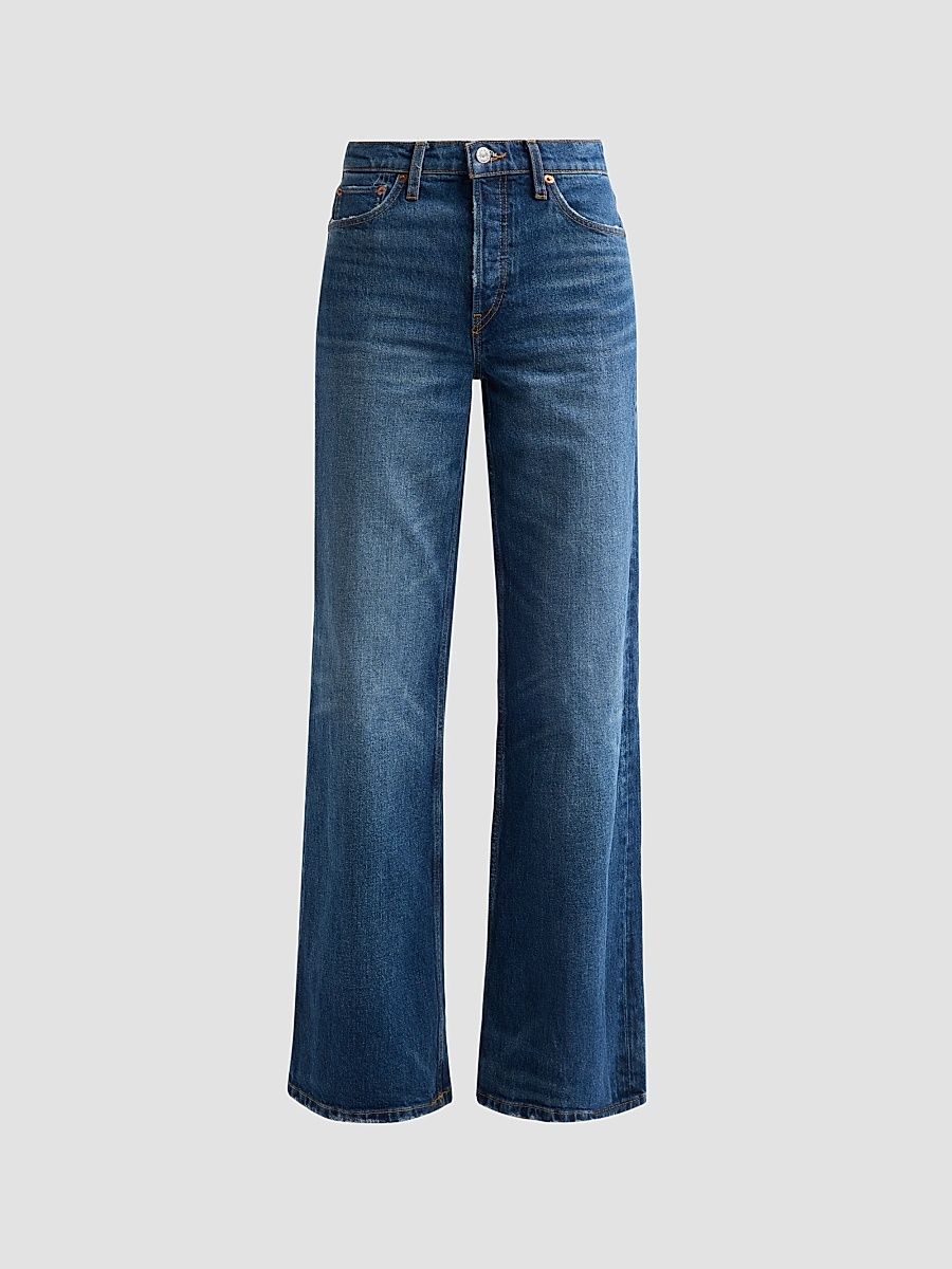 Women's High-Rise Wide-Leg Jeans - Nightbird Blue - Size 32
