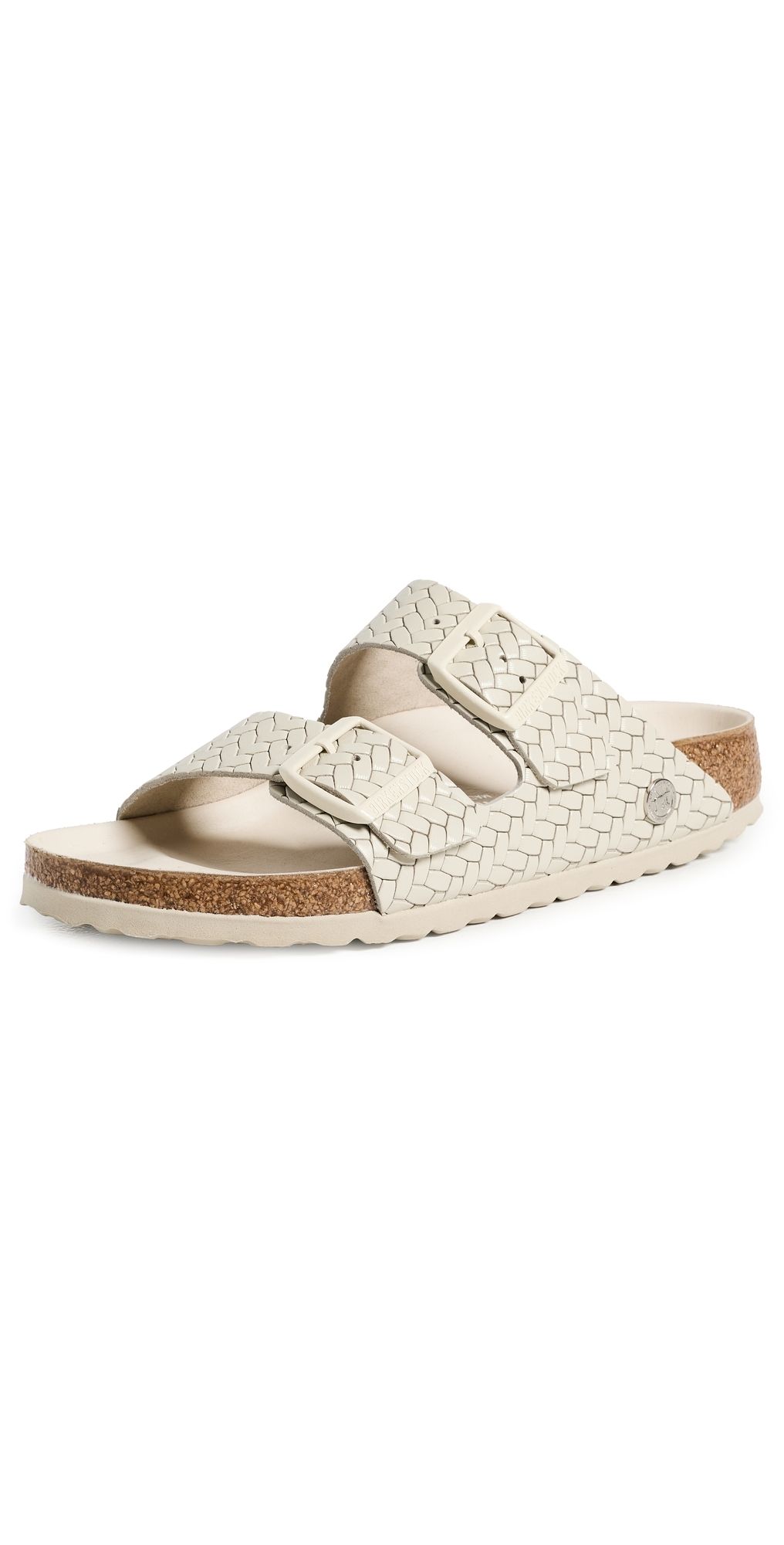 Birkenstock Arizona Woven Embossed Sandals Ecru 41
