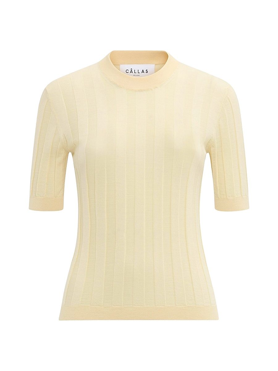 Women's Deeda Crewneck Rib Sweater - Yellow - Size Medium