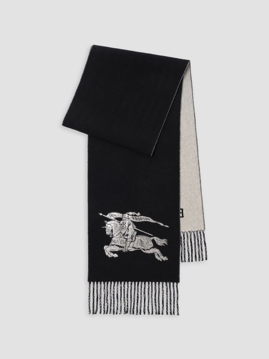 Burberry Women's Jacquard EKD Cashmere Scarf - Black