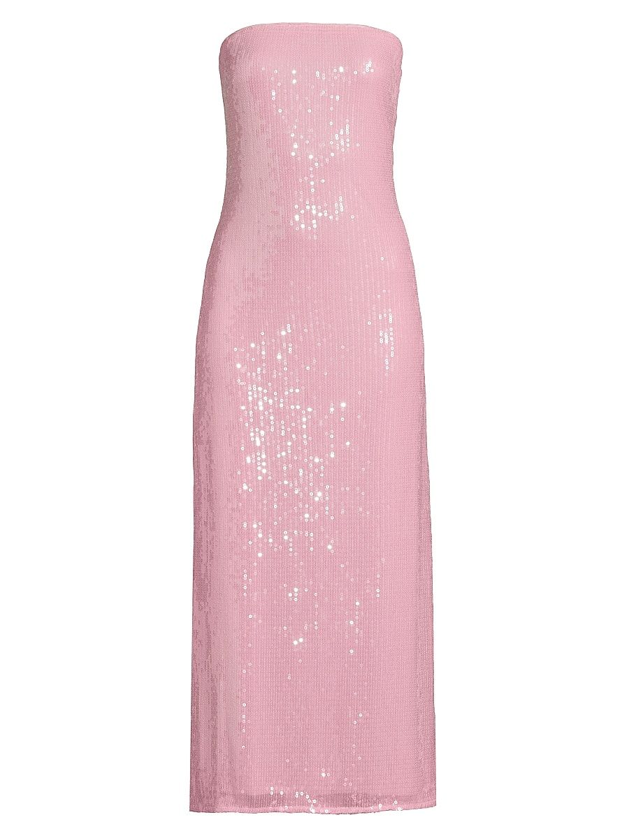 Women's Elena Sequined Strapless Cocktail Dress - Baby Pink - Size XL
