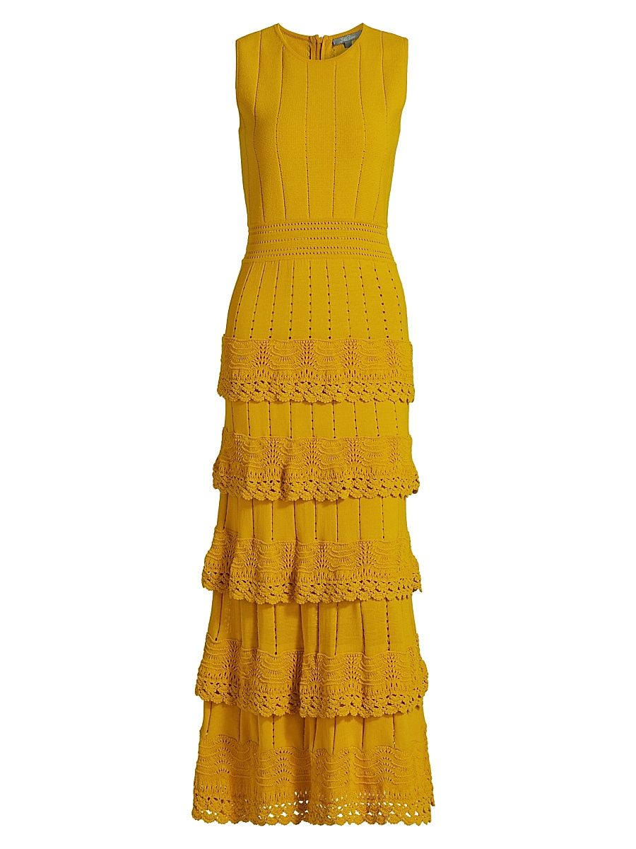 Women's Piper Sleeveless Knit Tiered Maxi Dress - Mustard - Size XL