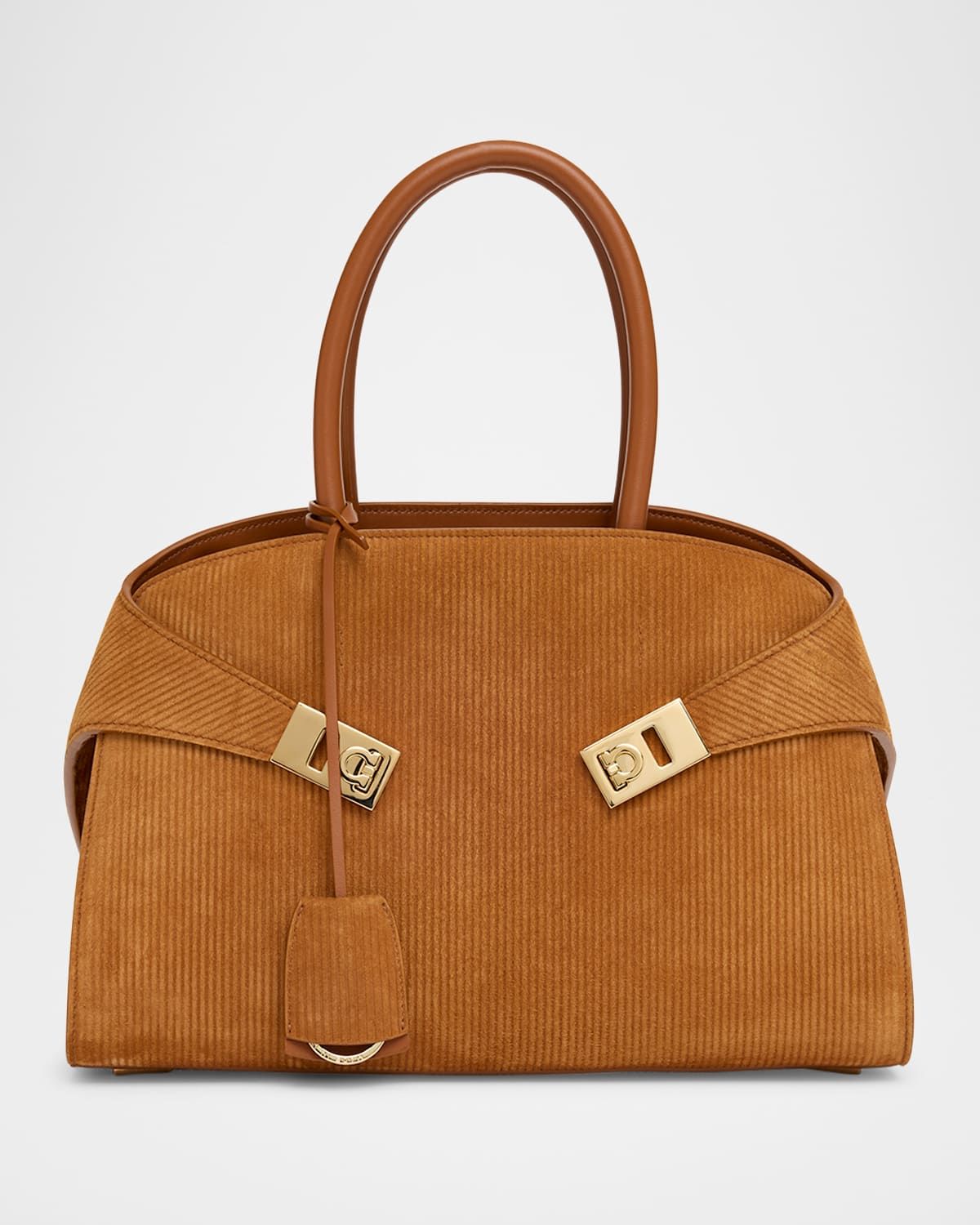 Hug Suede Corduroy Top-Handle Bag