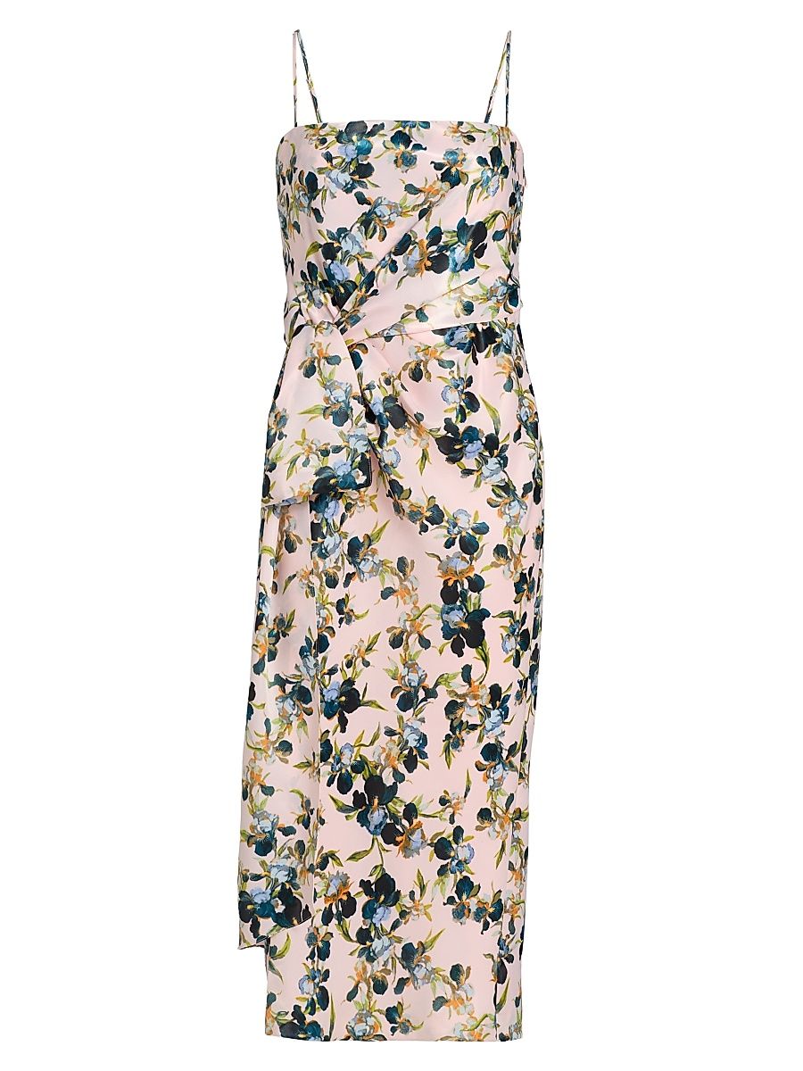 Women's Tilsa Trailing Iris Draped Cocktail Dress - Rosy Cloud Multi - Size 12