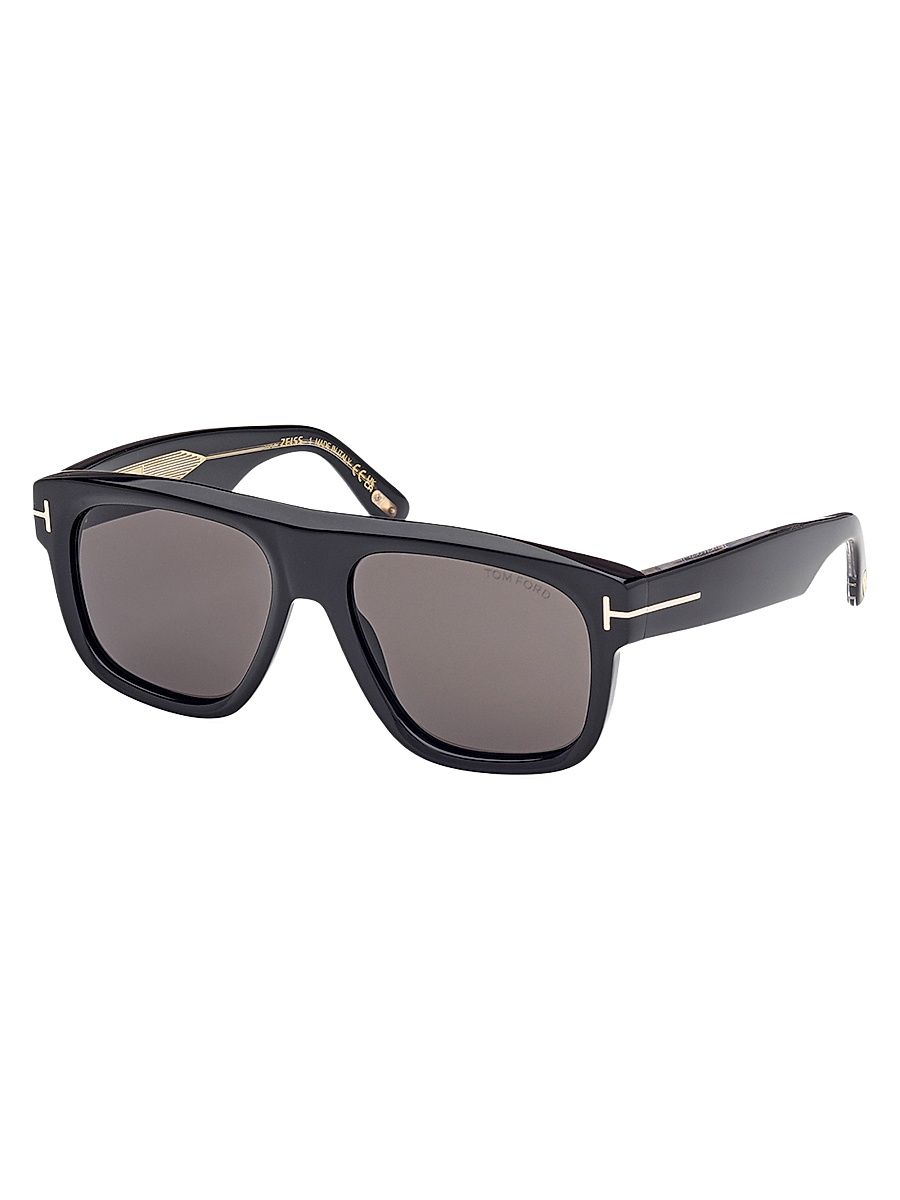 Men's 56MM Square Sunglasses - Shiny Black Vicuna