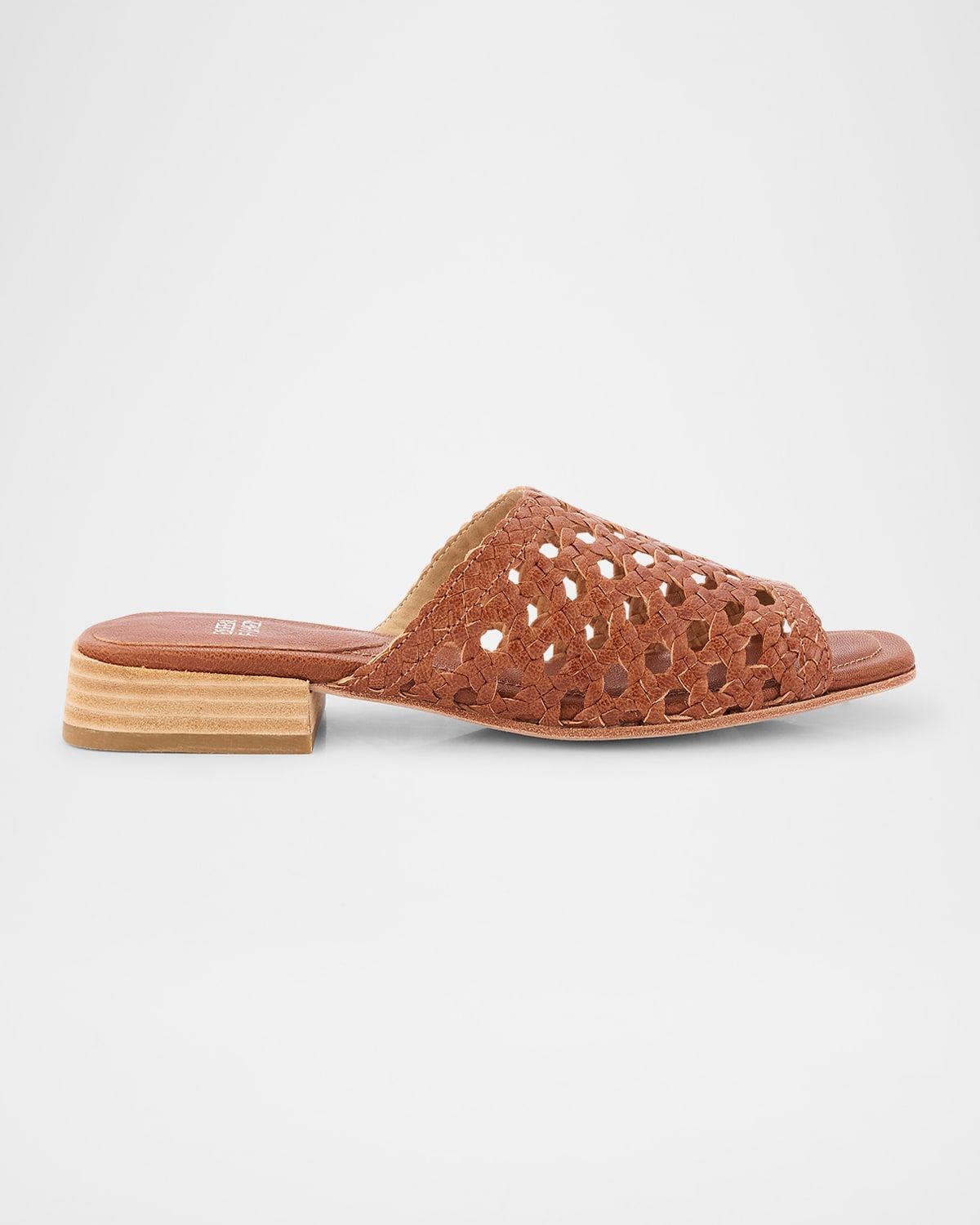 Folie Woven Leather Slide Sandals