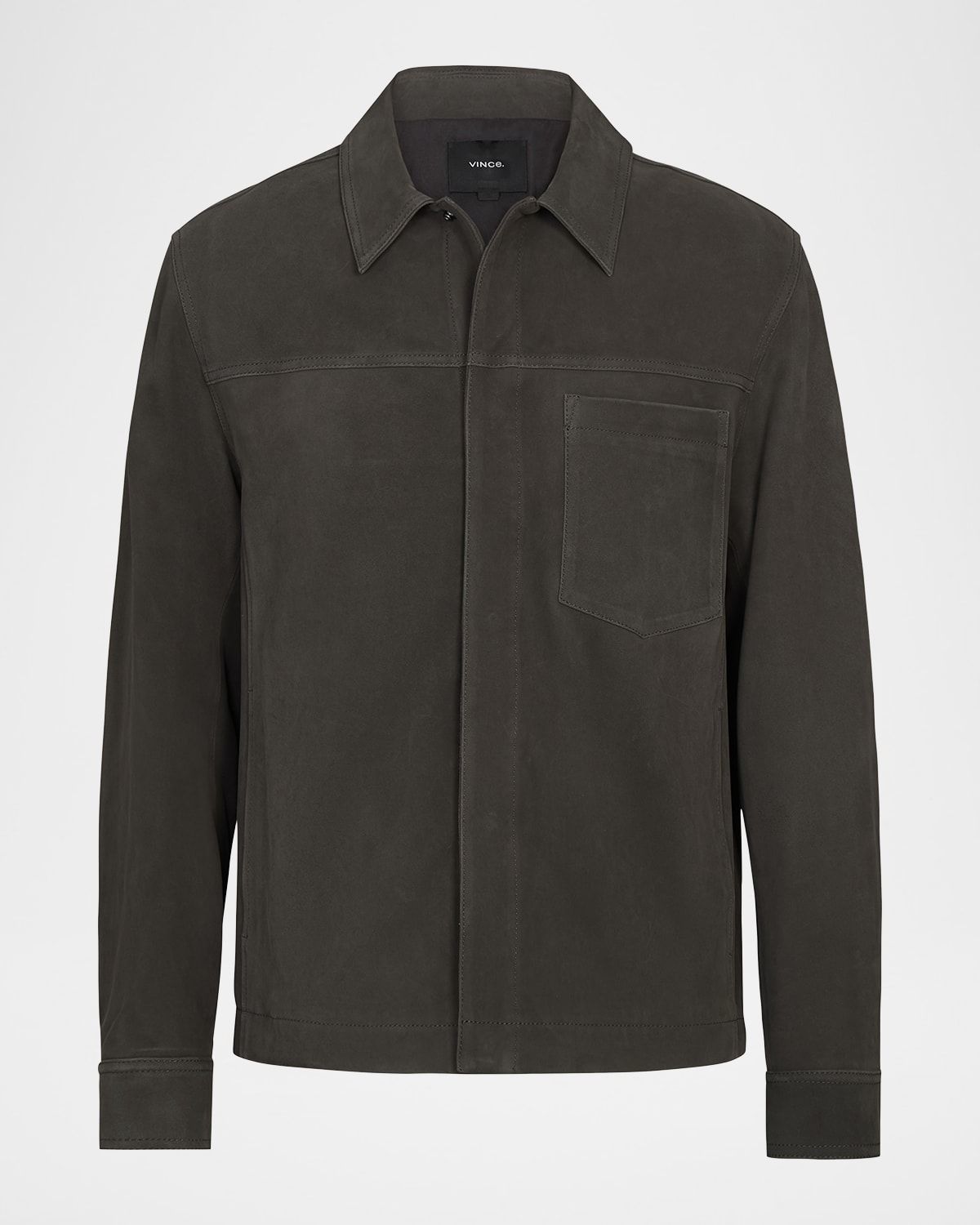 Men & apos;s Nubuck Leather Trucker Jacket