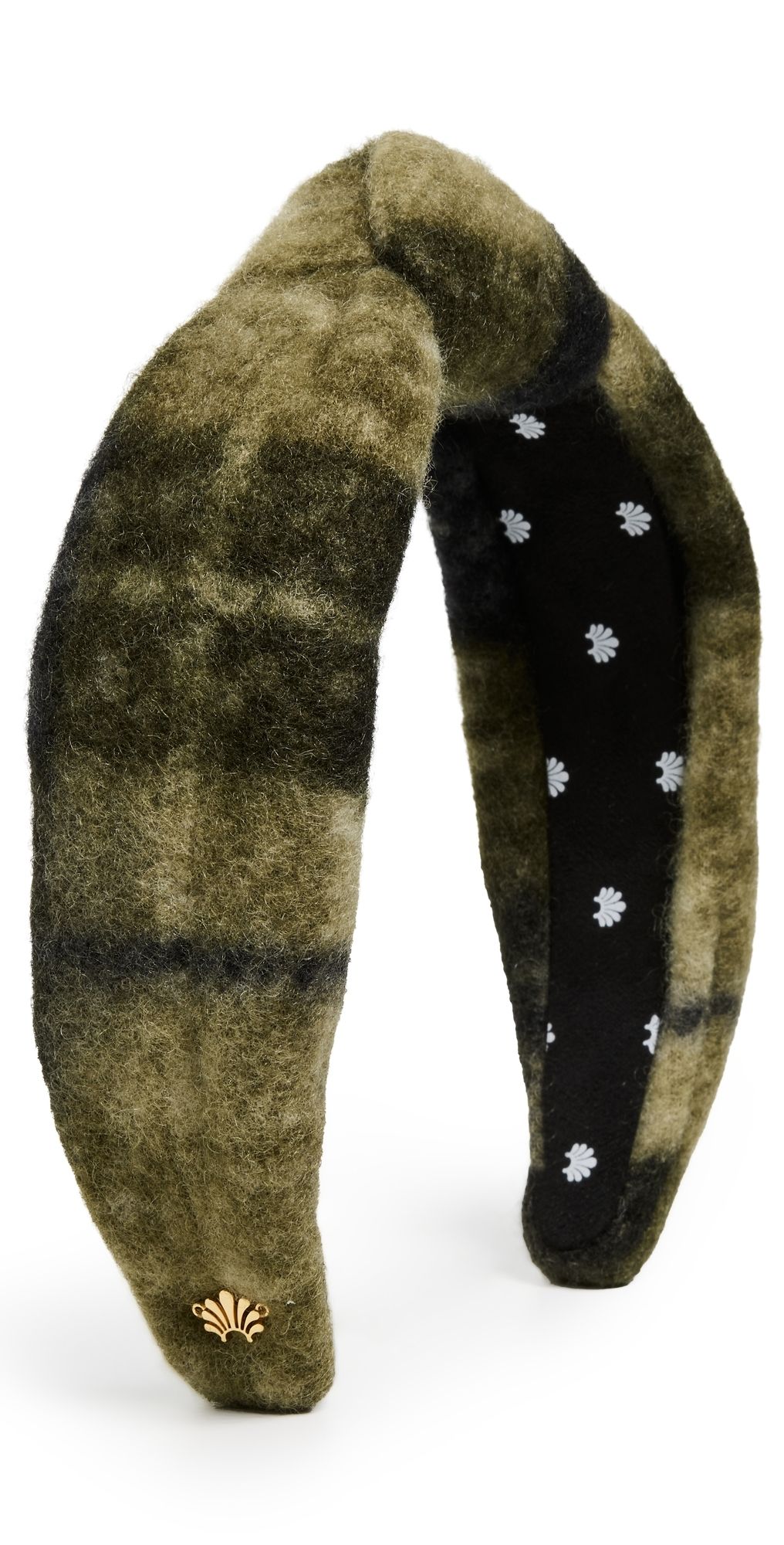 Lele Sadoughi Knotted Harvest Plaid Headband Olive Green One Size