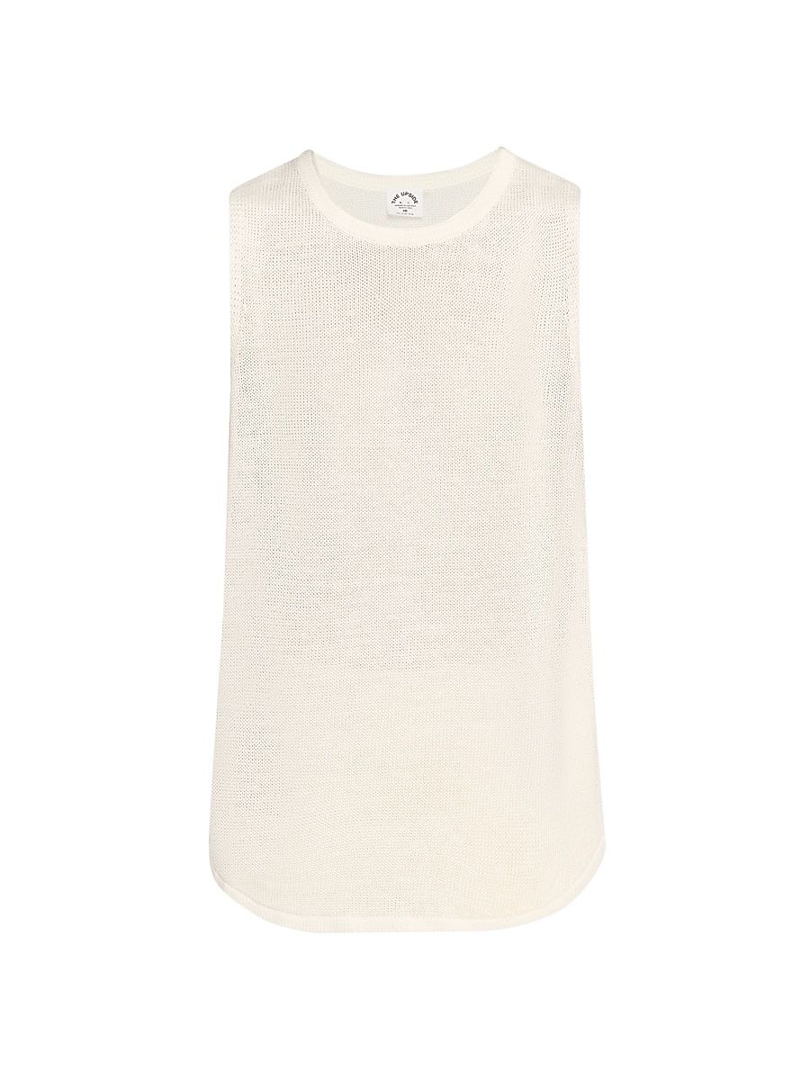 Women's Tara Knit Linen Tank - White - Size Large