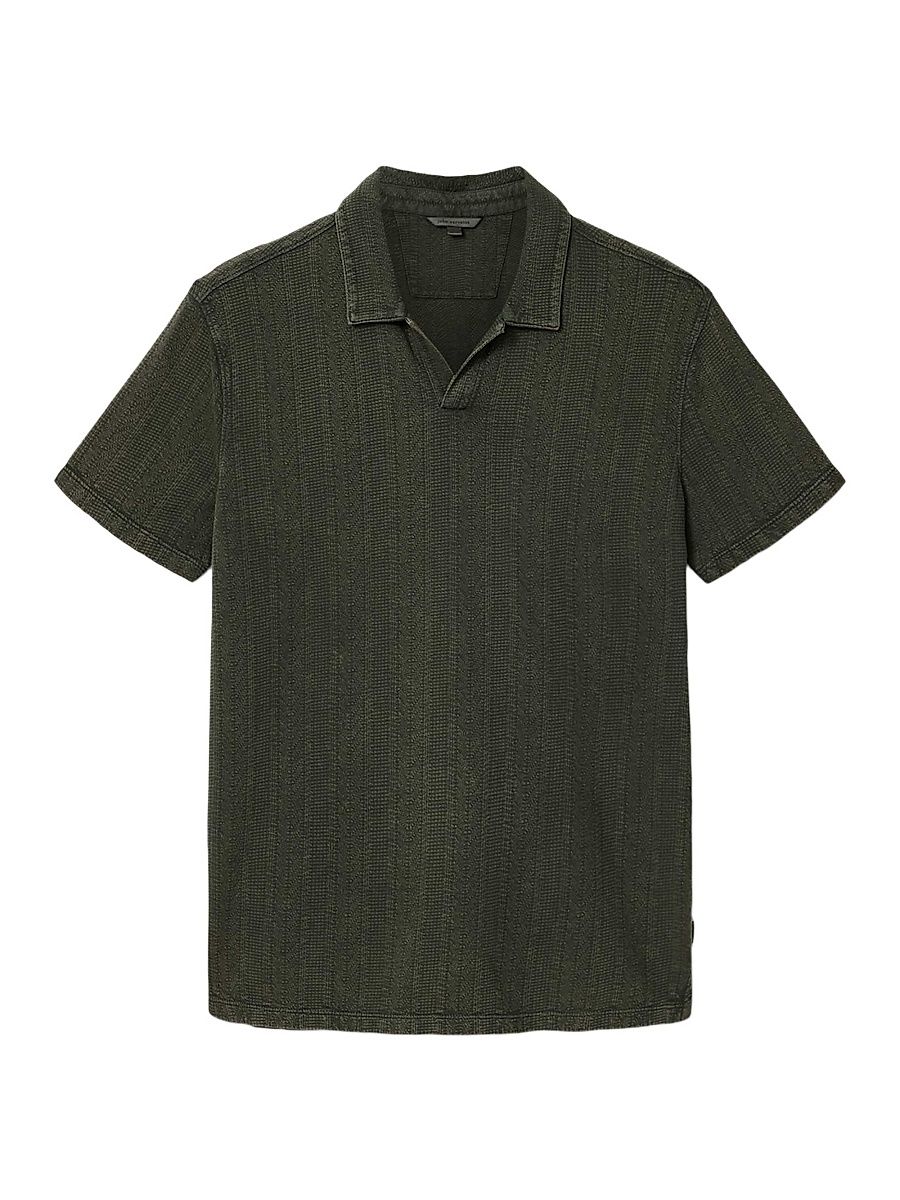 Men's Zion Garment-Dyed Jacquard Polo Shirt - Tarp Green - Size XXL