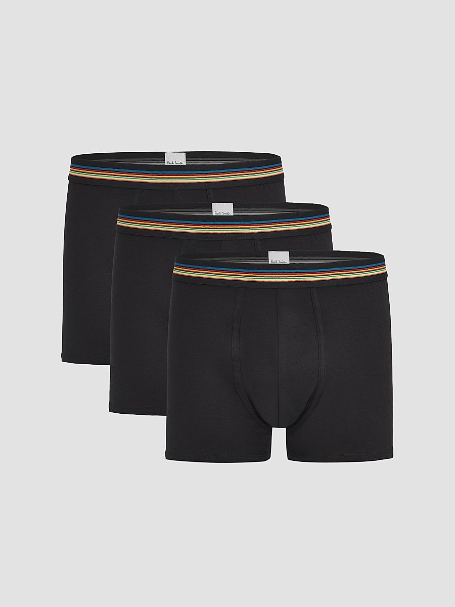 Men's 3-Pack Stretch-Cotton Trunk Set - Black - Size XL