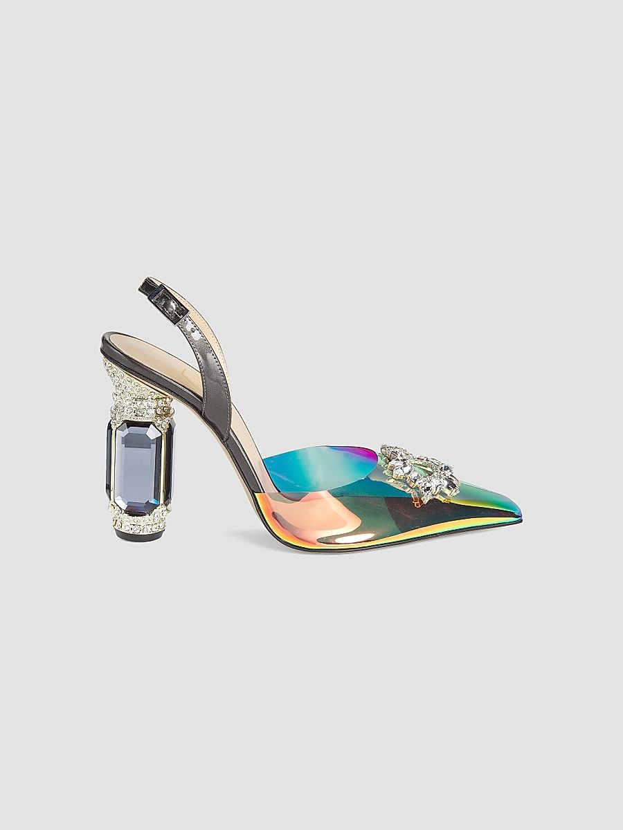 Women's Cruise Control Aurum 100MM Crystal-Embellished Slingback Pumps - Iridescent - Size 5.5