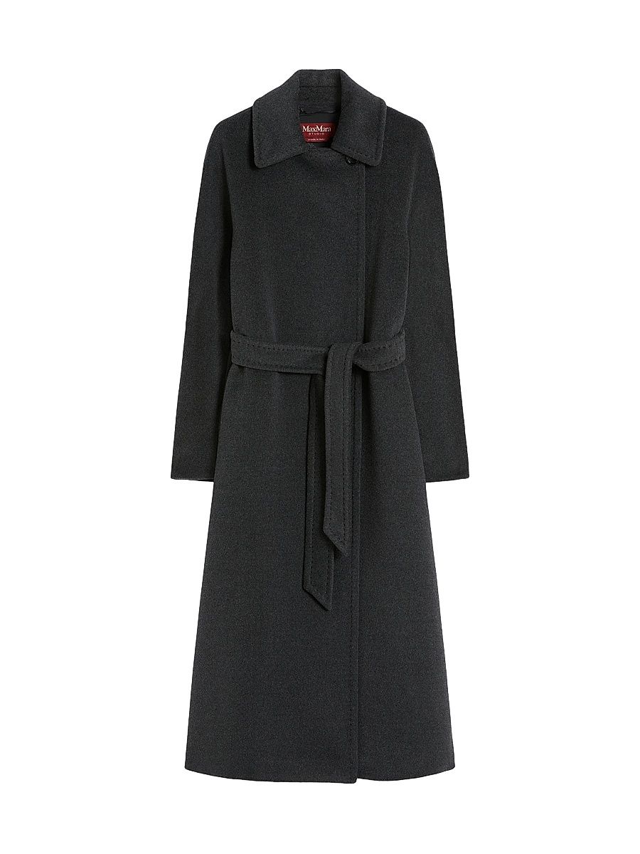 Women's Flared Wool Coat - Medium Grey - Size 16
