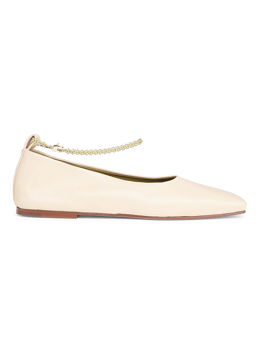 Women's Augusta Leather Ballet Flats - Light Beige - Size 10