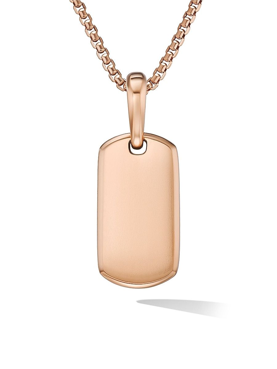 Men's Chevron Tag in 18K Rose Gold, 21mm - Rose Gold