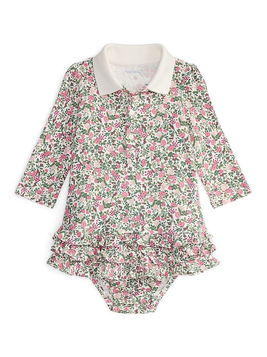 Baby Girl's Floral Interlock Polo Dress - Sylvan Floral - Size 3 Months