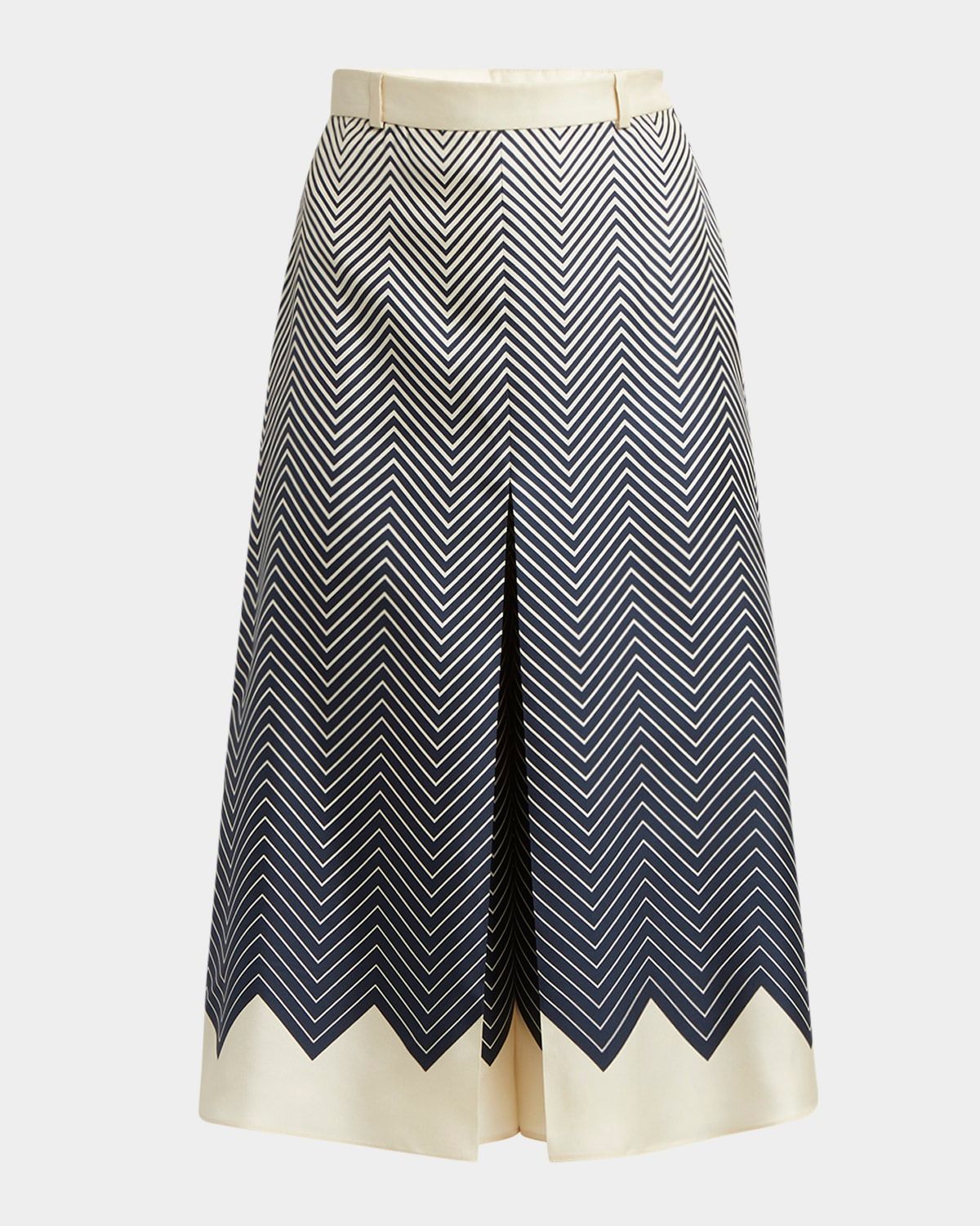 Optical Degrade Chevron Silk Twill Skirt Pants