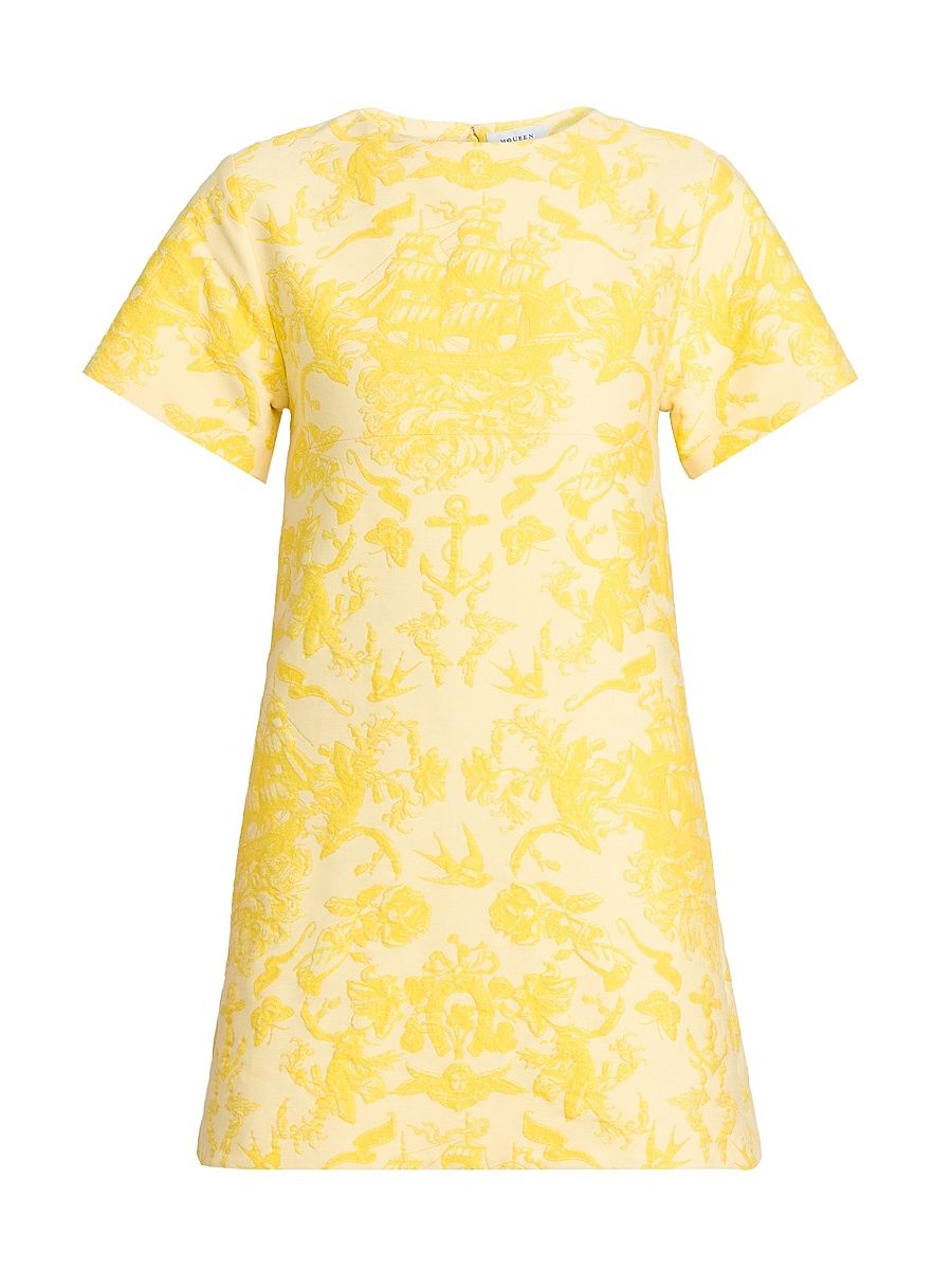 Women's Day Floral Wool Minidress - Yellow - Size 4