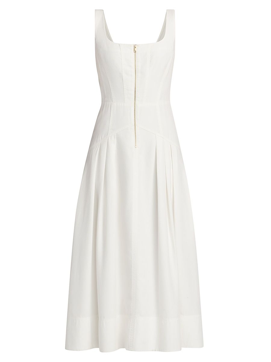 Women's Moira Front-Zip A-Line Midi-Dress - Ivory - Size XL