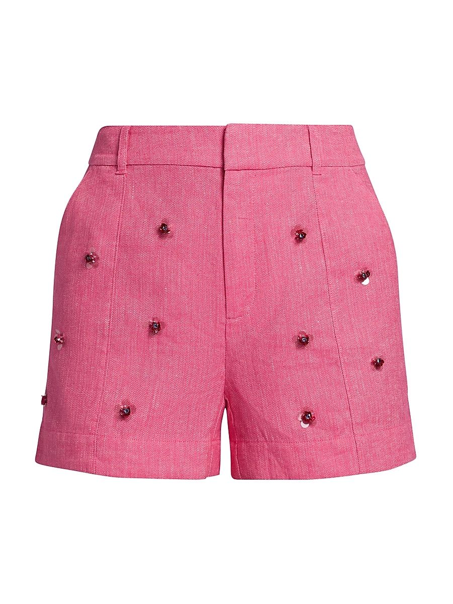 Women's Tora Wildflower Paillette Shorts - Azalea - Size 16