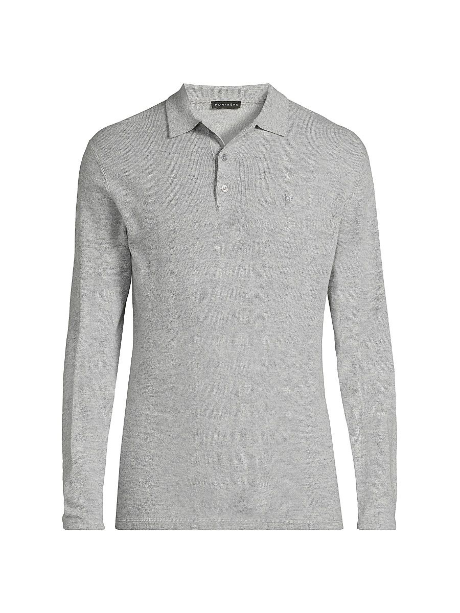 Men's Pierce Long-Sleeve Polo Sweater - Polo Light Grey - Size XXL