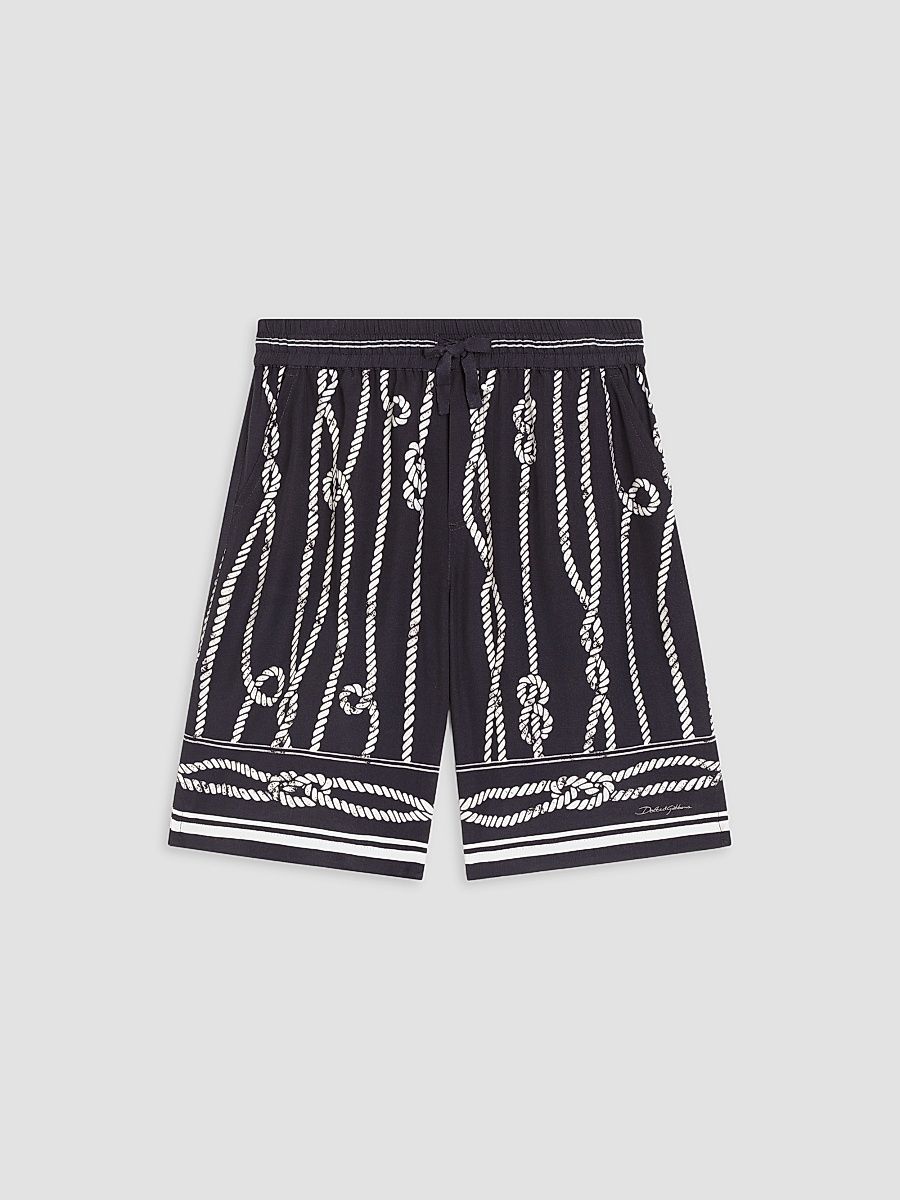 Little Boy's & Boy's Marina-Print Bermuda Shorts - Corde Blue Navy - Size 3