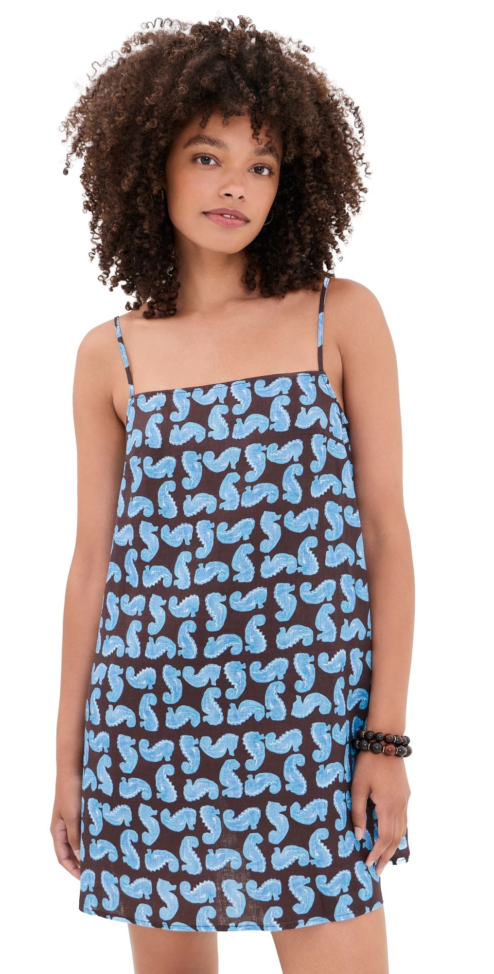 STAUD Laura Linen Mini Dress Seahorse S