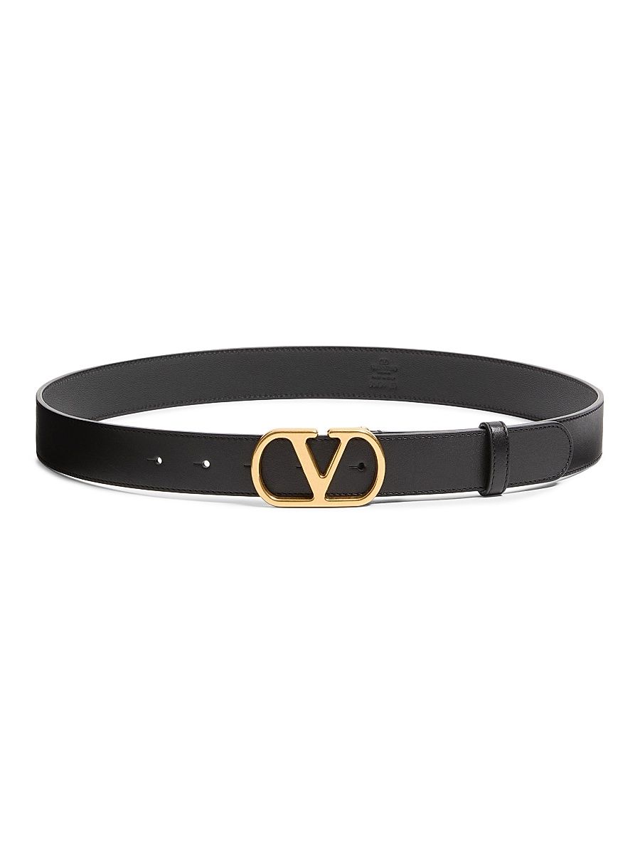 Men's VLogo Signature 30MM Belt in Shiny Calfskin - Black - Size 44