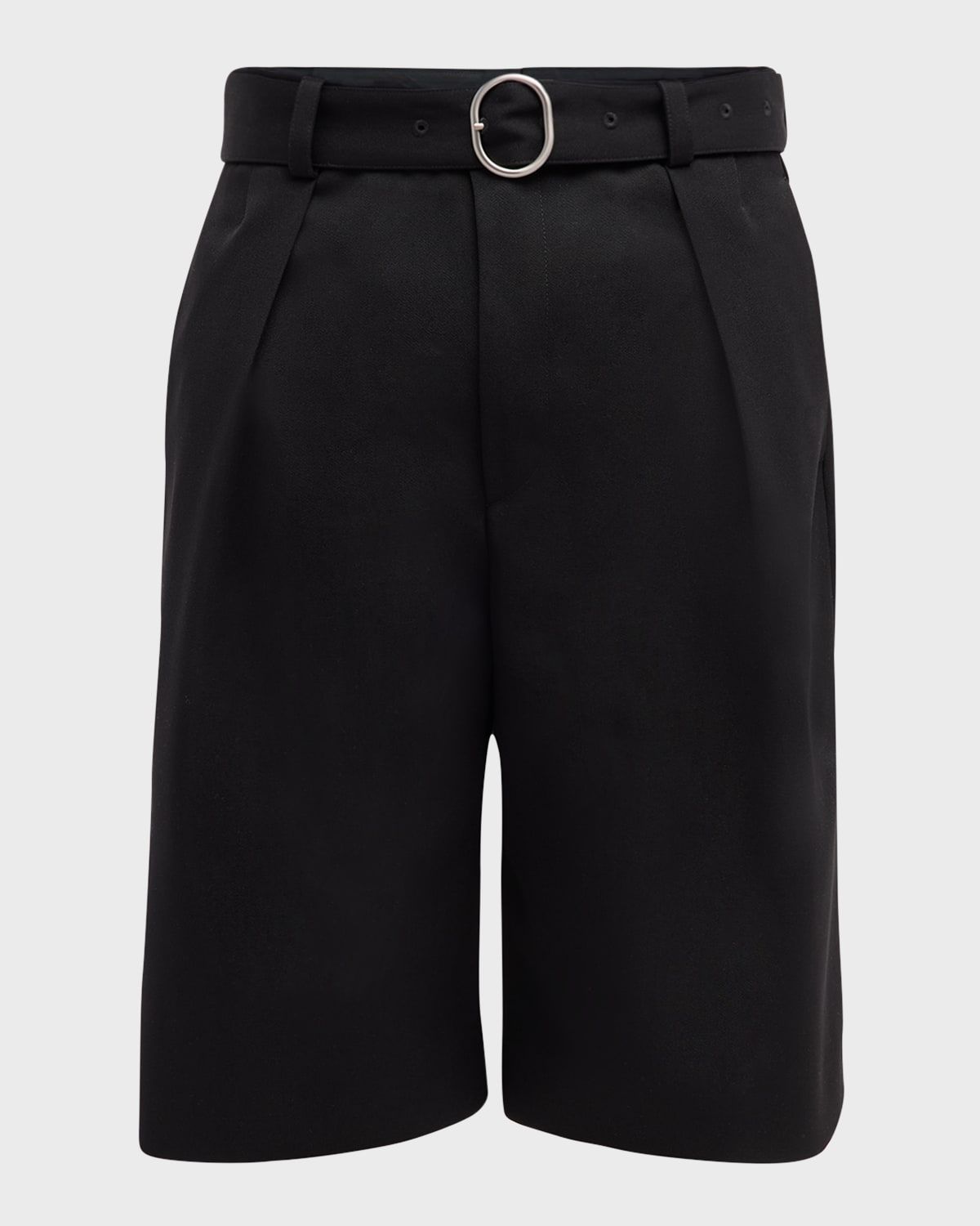 Men & apos;s Belted Wool Shorts