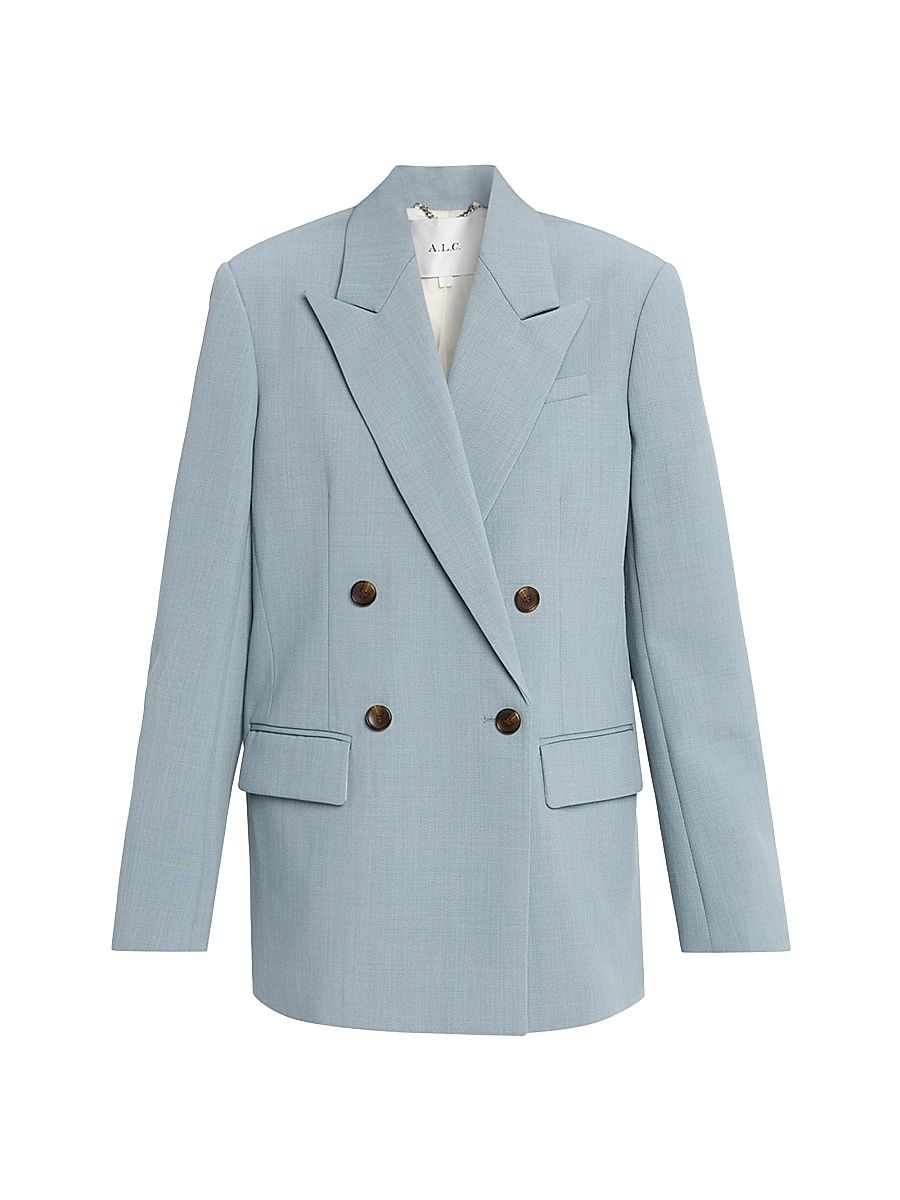 Women's Calla Wool-Blend Oversized Blazer - Slate Blue - Size 14