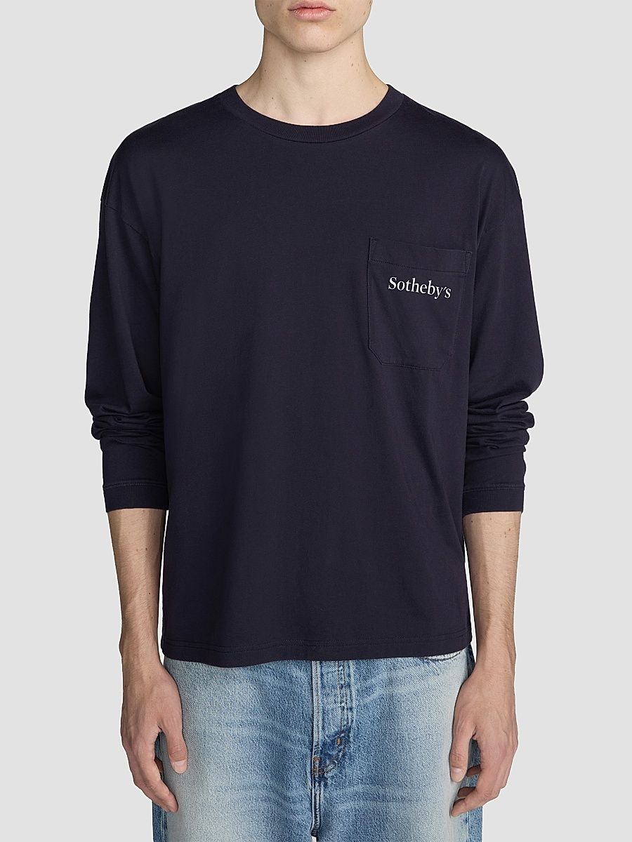 Men's FRAME x Sotheby's Cotton Crewneck T-Shirt - Navy Washed - Size XL