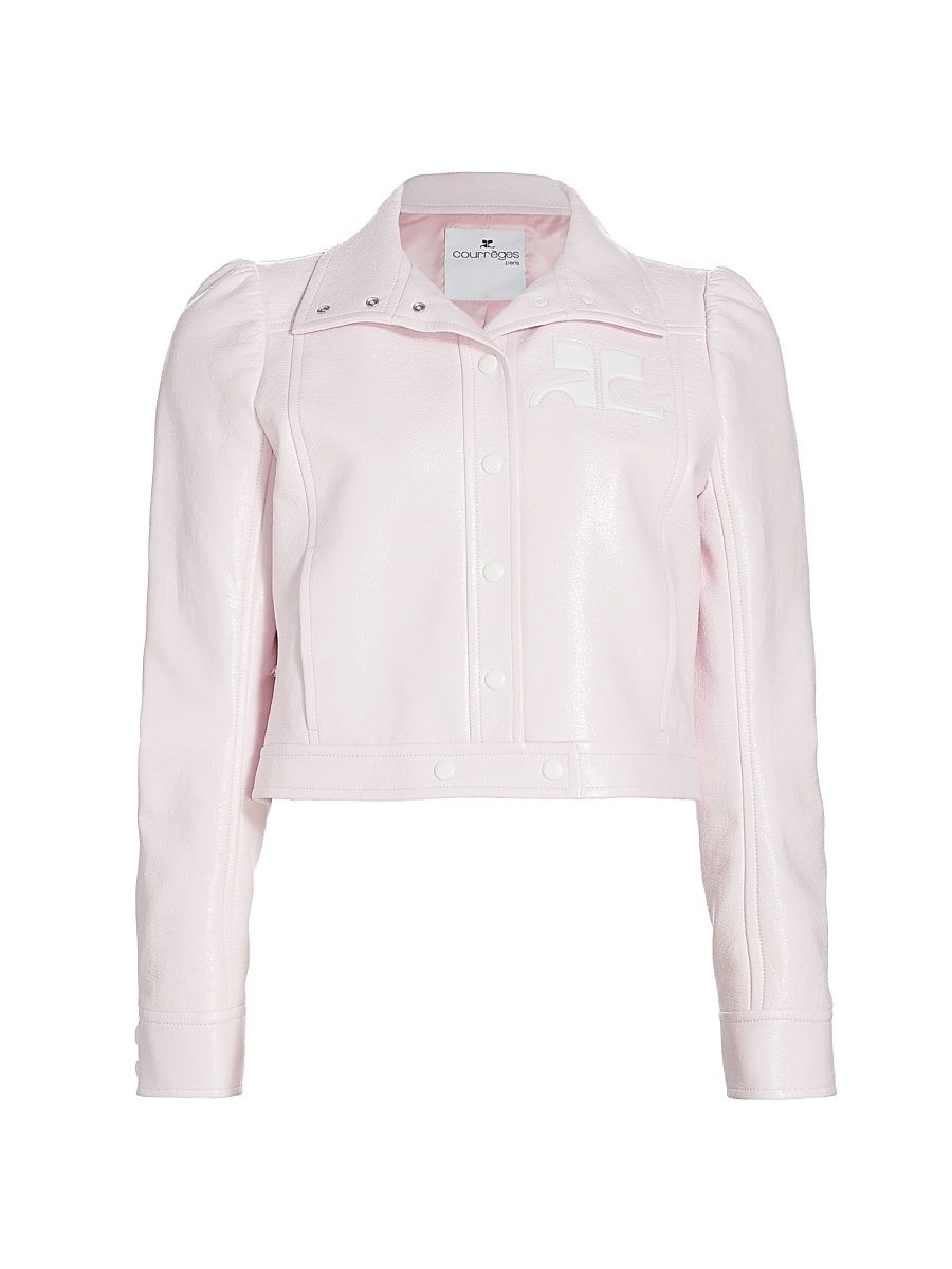 Courreges Women's Reedition Vinyl Jacket - Pale Pink - Size 10