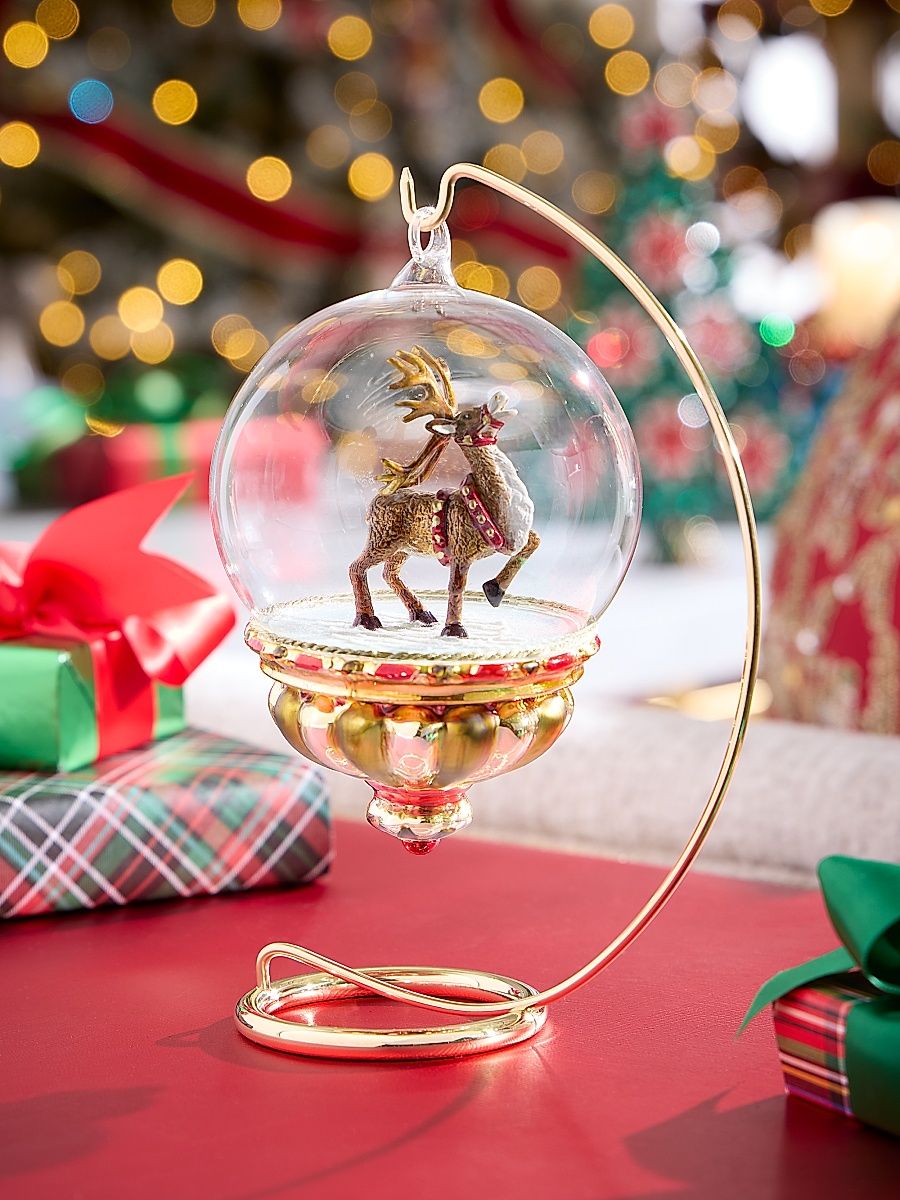 Glass Reindeer Ornament