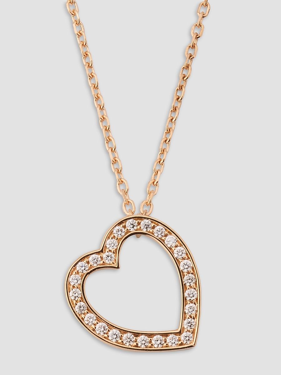 Women's Antifer 18K Rose Gold & 0.12 TCW Diamond Heart Pendant Necklace - Pink Gold