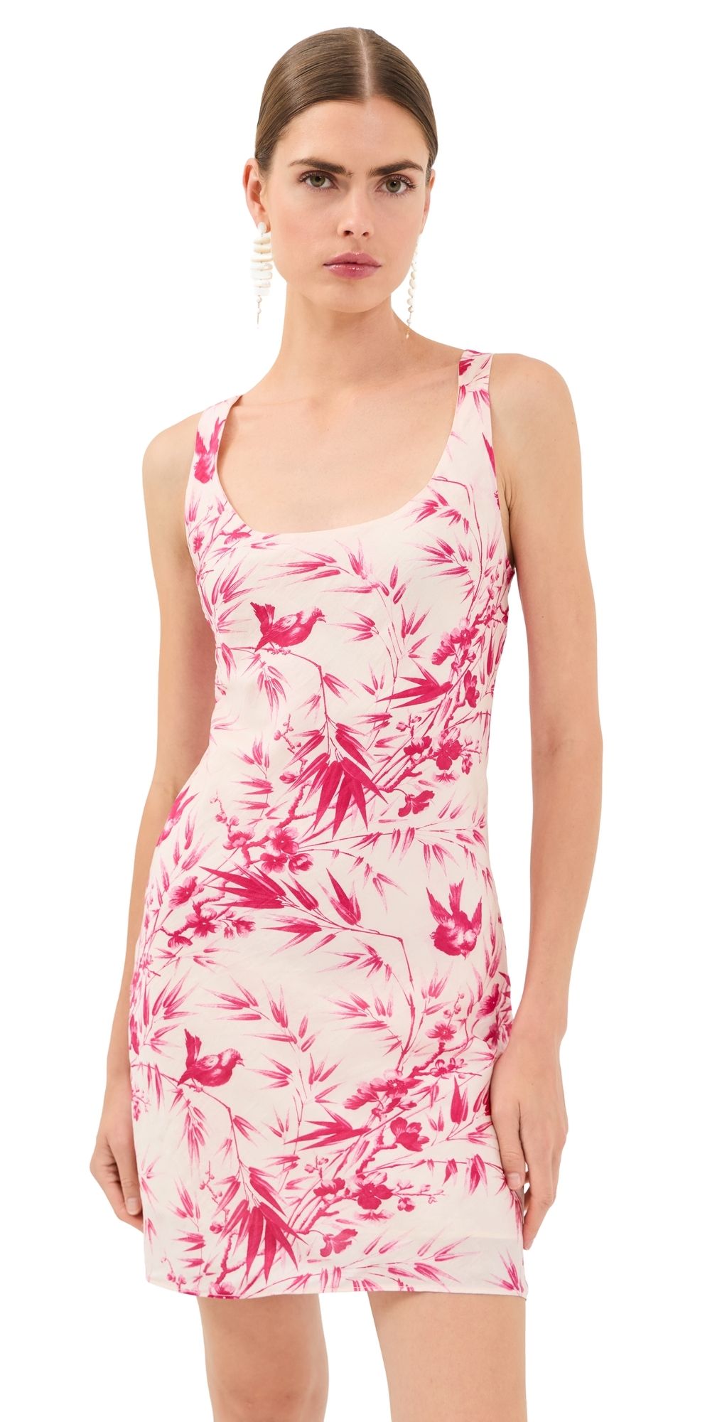 Alix of Bohemia Addie Rosette Bird Silk Mini Dress Off-White M
