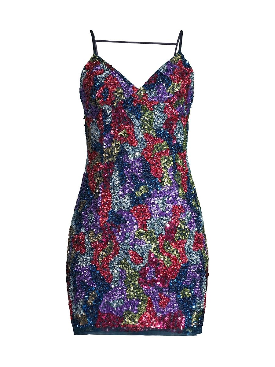 Women's Fully Beaded Mini Dress - Size 14