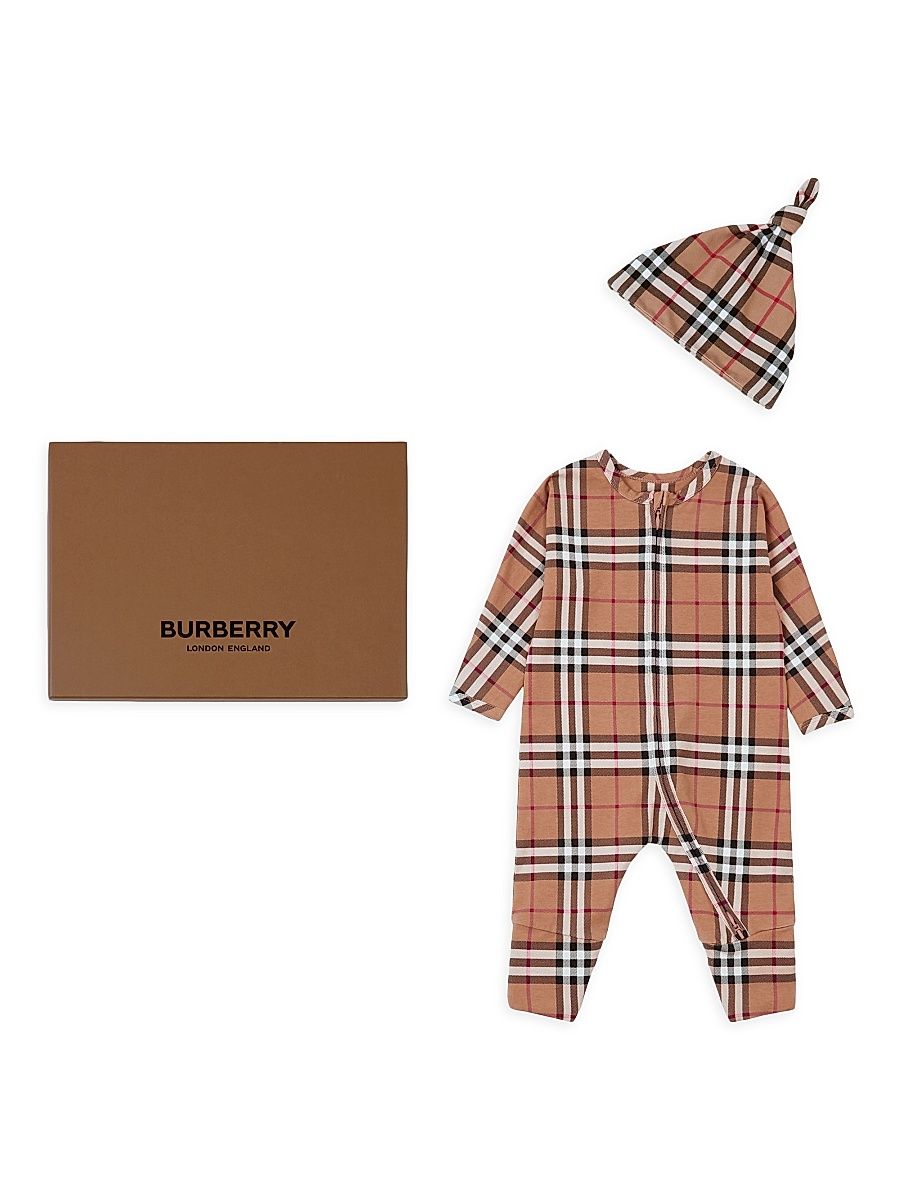 Baby's 2-Piece Check Print Gift Set - Archive Beige Check - Size 18 Months