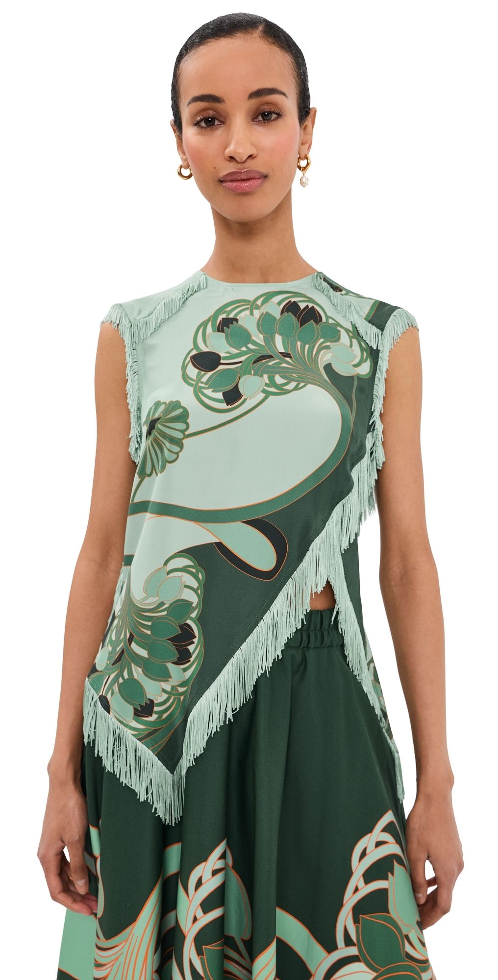 La DoubleJ Silk Scarf Top Blooming Tulip Placee XS