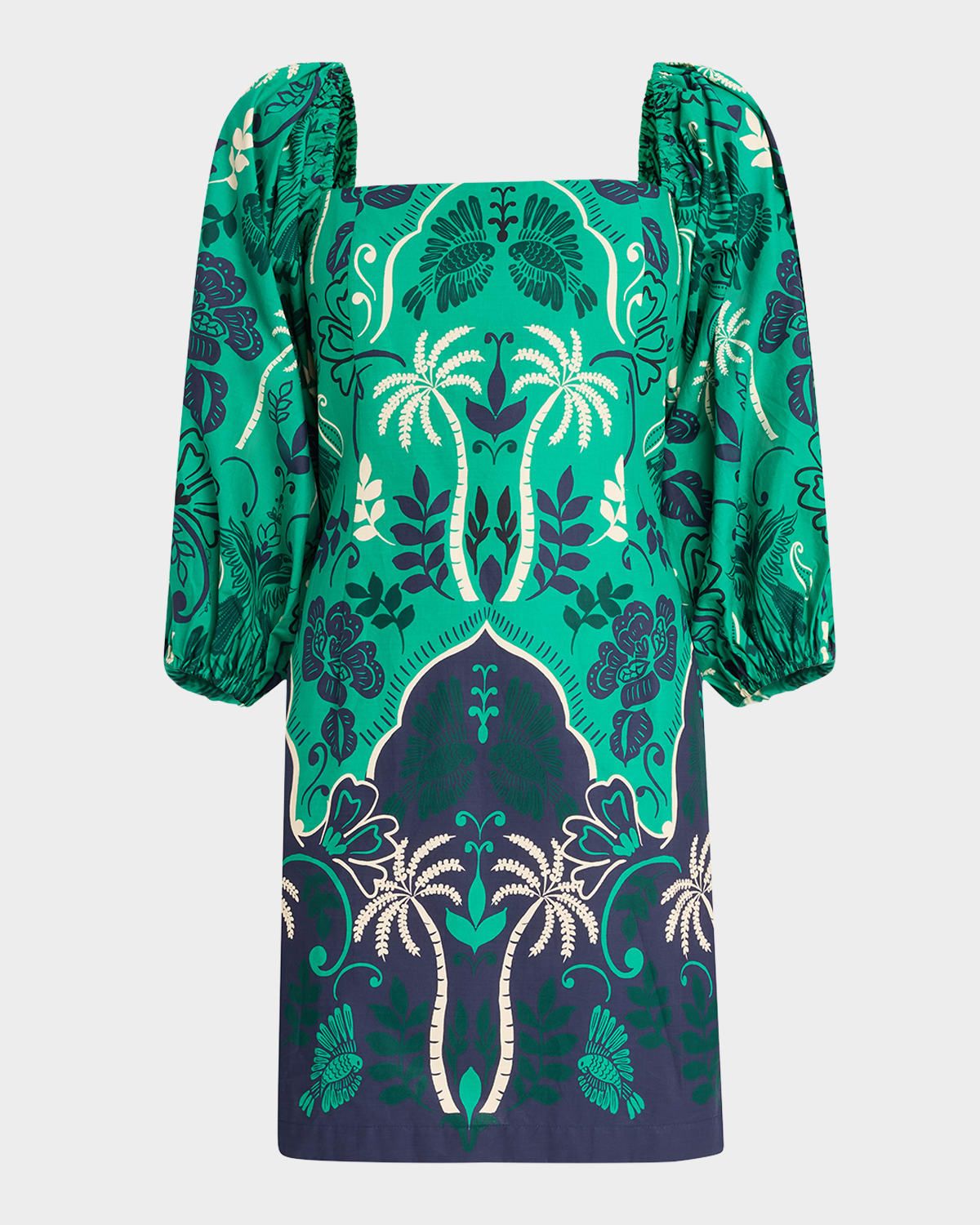 Montauk Puff-Sleeve Cotton Poplin Mini Dress